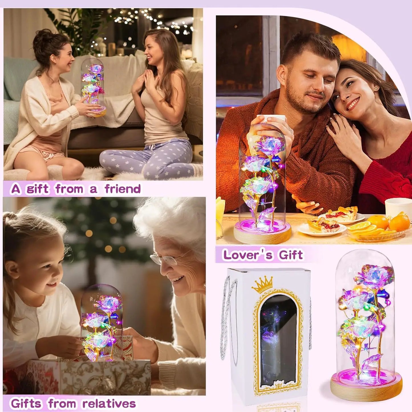 Eternal Rose with LED Light in Acrylic Cover - Valentine's & Anniversary Gift - | The Couple Corner
