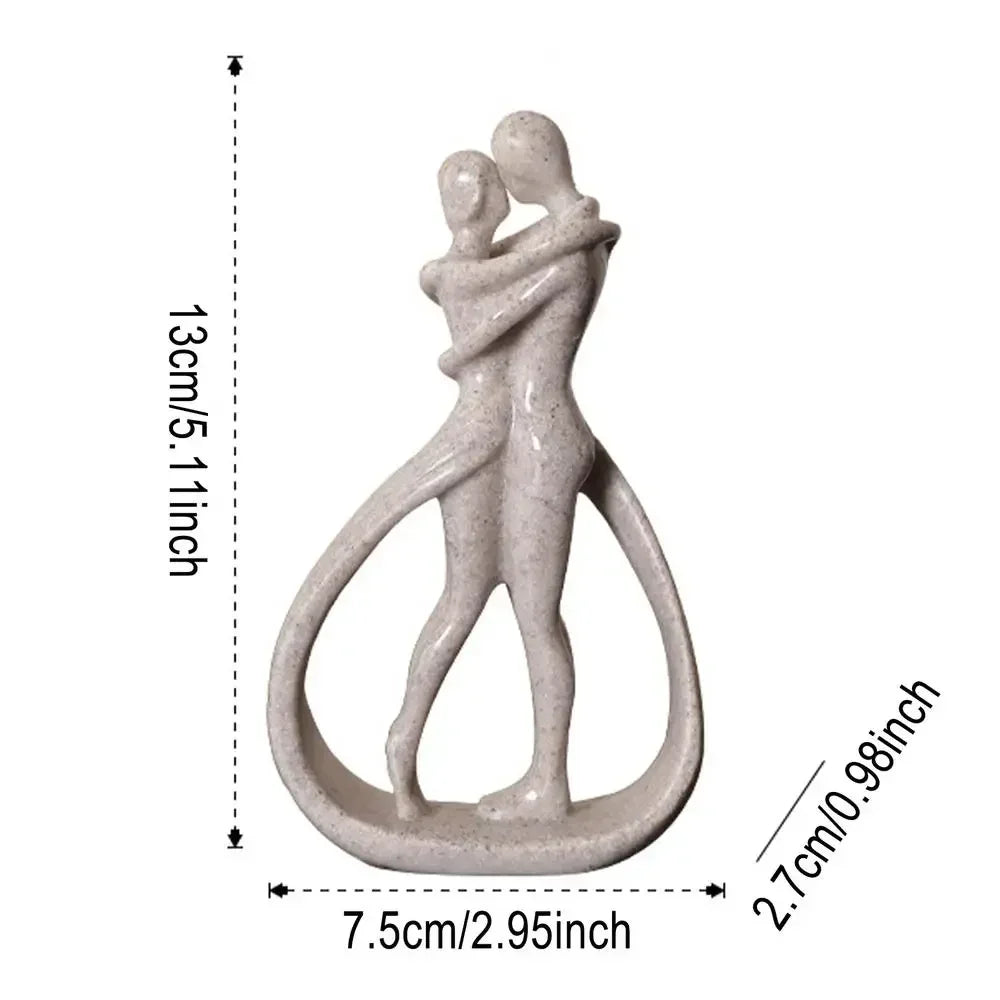 Abstract Embrace Sculpture - Modern Resin Couple Statue for Romantic Home Decor & Anniversary Gifts | The Couple Corner