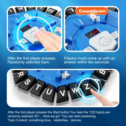 Word Game Family Board Game - Digital Timer & 24-Letter Fast-Paced Learning Game | The Couple Corner