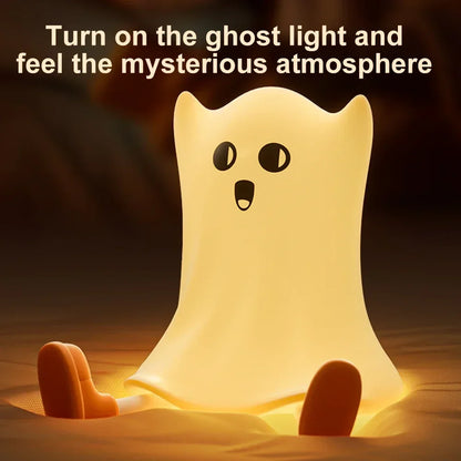 Cute Pumpkin Ghost Night Light for Couples - Dimmable Halloween Bedside Lamp with Timer | Spooky Home Decor Gift | The Couple Corner