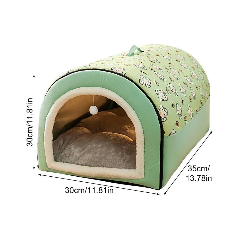 Pet Cave 2-in-1 Detachable Covered Pet Bed