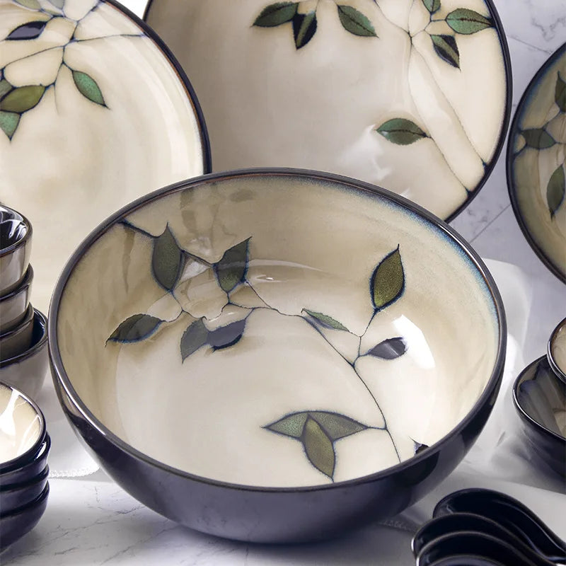 Japanese Ceramic Bowl Set - Vintage Rice, Soup, Salad Bowls