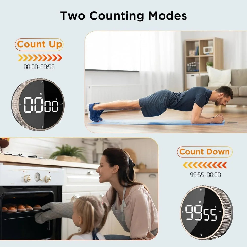 LED Digital Kitchen Timer - Magnetic Countdown Timer for Cooking & Baking | The Couple Corner