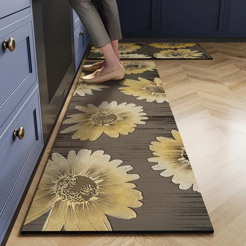 Luxury Anti-Fatigue Kitchen Mat for Couples - Waterproof Non-Slip Rug for Comfortable Standing