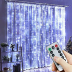 LED Curtain Lights - 8 Lighting Modes with Remote for Couples' Date Nights & Anniversary Celebrations