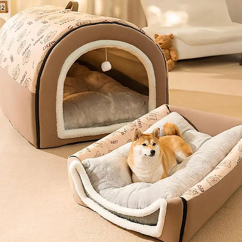 Pet Cave 2-in-1 Detachable Covered Pet Bed