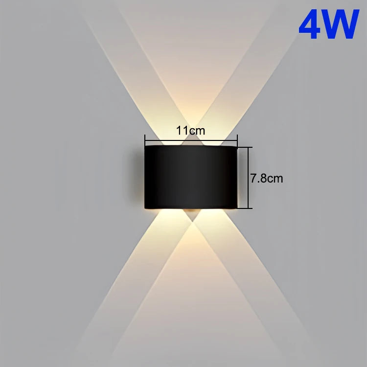 Romantic Up & Down Wall Lamp - Waterproof LED Mood Lighting for Couples' Bedroom, Balcony & Outdoor Spaces