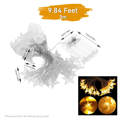 Star & Bubble Ball Fairy Lights - Battery Powered String Lights for Room & Party Decor - Warm white 3M | The Couple Corner