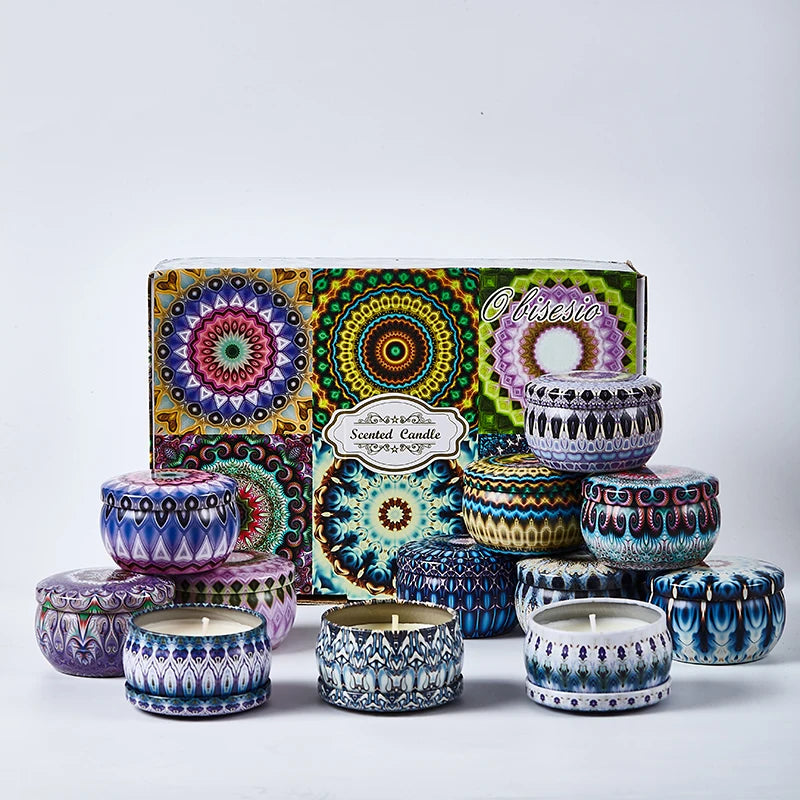 Scented Soy Candles Gift Set - Home Aromatherapy for Couples