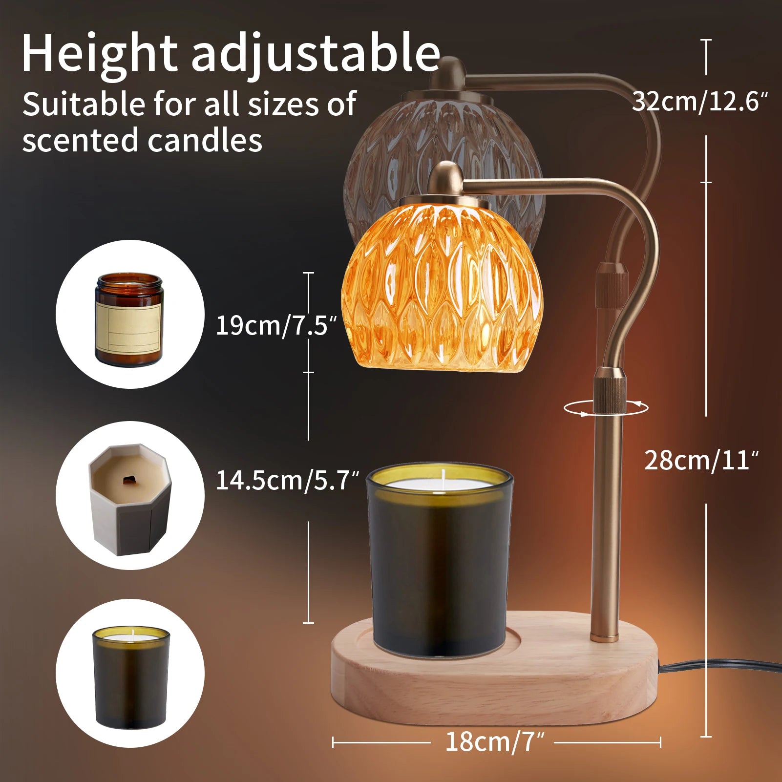 Romantic Candle Warmer Lamp for Couples - Adjustable Height with Timer & Dimmer for Bedroom Ambiance & Safe Flameless Nights | The Couple Corner
