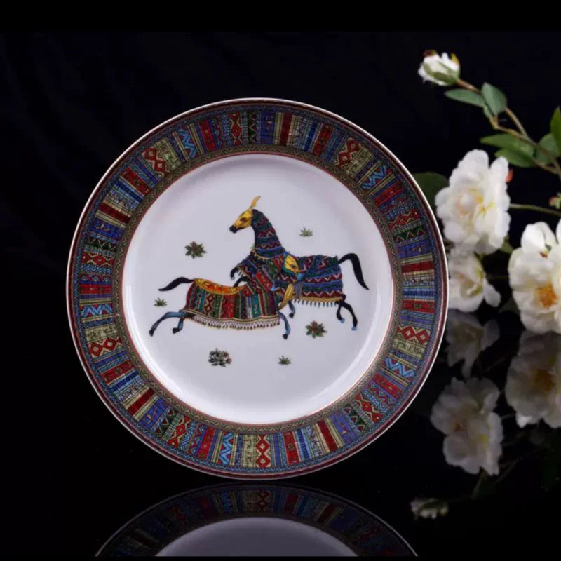Horse Design Bone China Plate - Dinner Salad Plate 8" 10"