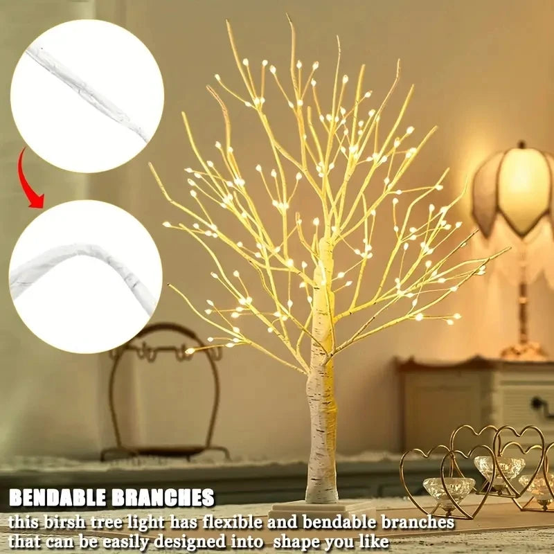 144 LED Birch Tree Light - Warm White USB & Battery Powered Holiday Decor for Couples | The Couple Corner