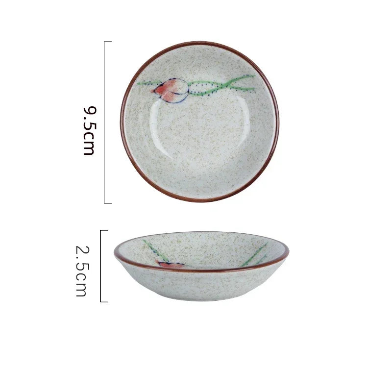 Ceramic Seasoning Dish - Japanese Flower Bird Pattern for Couples | The Couple Corner