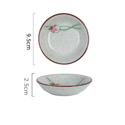 Ceramic Seasoning Dish - Japanese Flower Bird Pattern for Couples | The Couple Corner