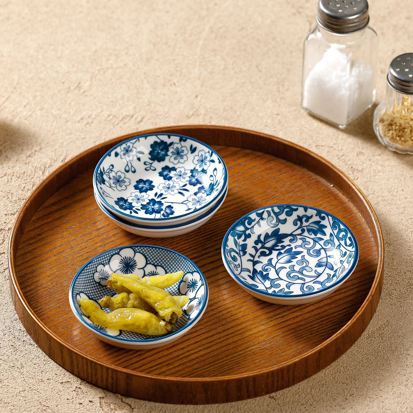 6-Piece Mini Ceramic Sauce Dish Set - Retro Chinese Style for Couples | The Couple Corner