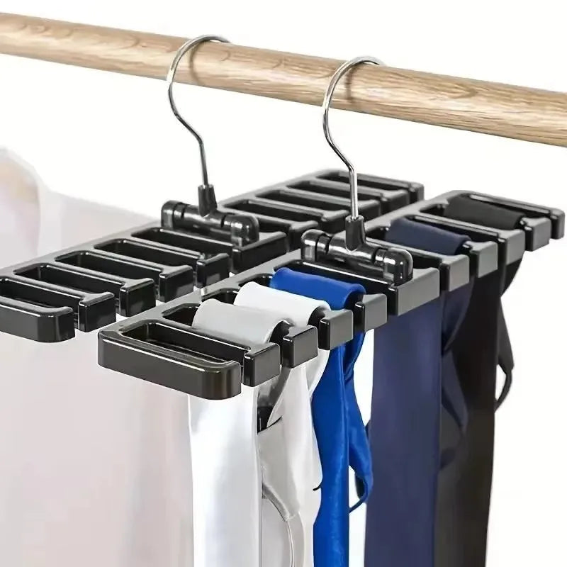 Rotating Belt & Scarf Hanger - 10-Hook Organizer for Shared Closet Space | The Couple Corner