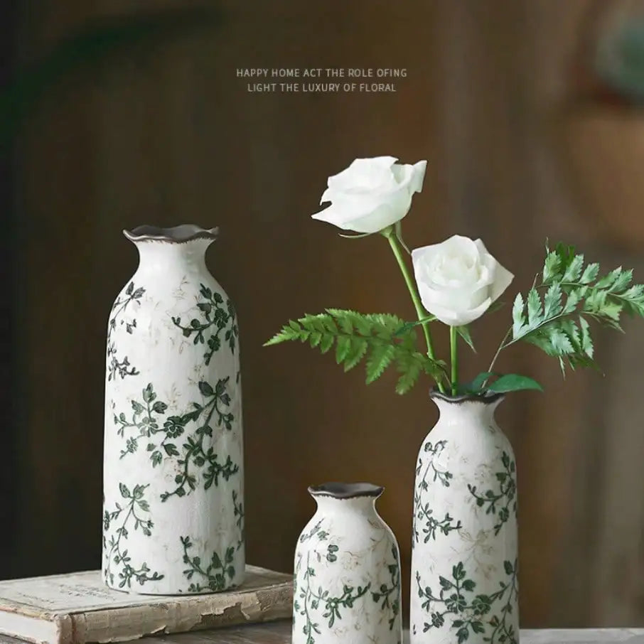 Crackle Ceramic Vase - Elegant Hydroponic Planter for Couples' Home Decor | Home Decor The Couple Corner