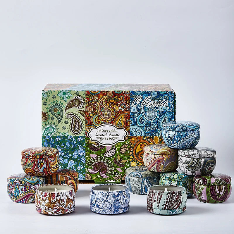 Scented Soy Candles Gift Set - Home Aromatherapy for Couples