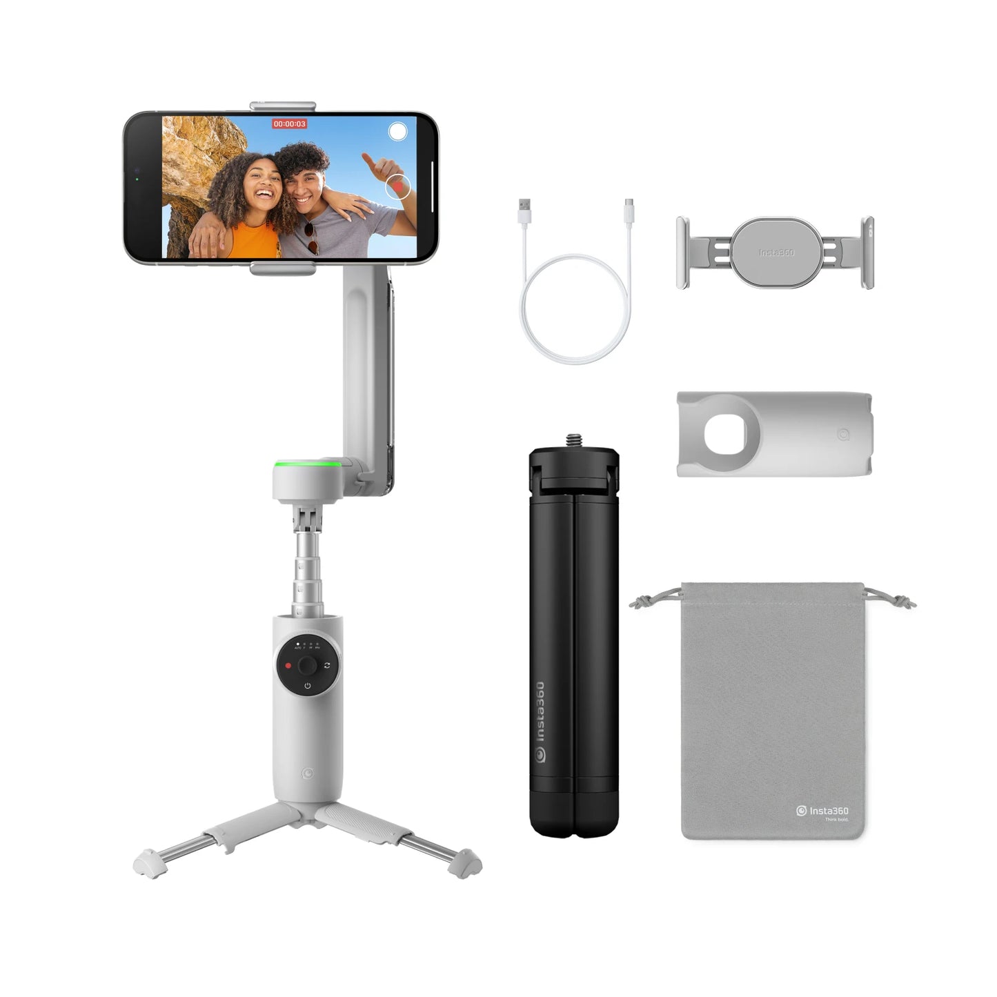 Insta360 Flow Pro - AI-Powered Gimbal Stabilizer for Smartphone, Apple DockKit Enabled, 360º Tracking, 3-Axis Stabilization | The Couple Corner