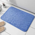 Couples' Spa Experience Mat - Embossed Pebble Bathroom Rug with Memory Foam for Shared Relaxation & Safe Moments