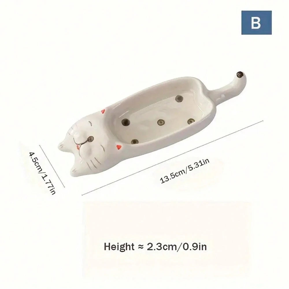 Ceramic Cat Seasoning Dish - Cute Chopstick Holder & Dip Bowl for Couples | The Couple Corner