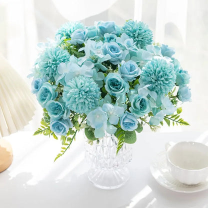 Silk Rose & Chrysanthemum Bouquet - Wedding & Valentine's Decor - | The Couple Corner