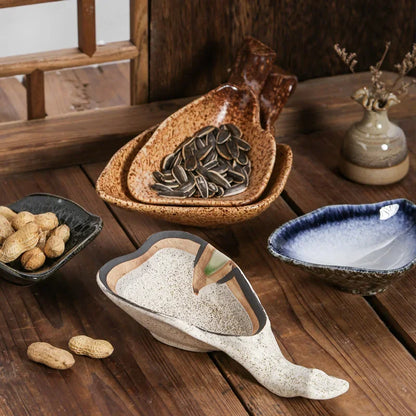 Japanese Ceramic Sushi Sashimi Plate - Oyster Shell Tableware for Couples | The Couple Corner
