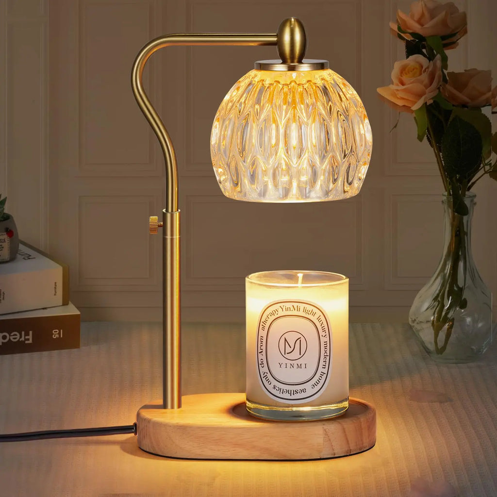 Romantic Candle Warmer Lamp for Couples - Adjustable Height with Timer & Dimmer for Bedroom Ambiance & Safe Flameless Nights