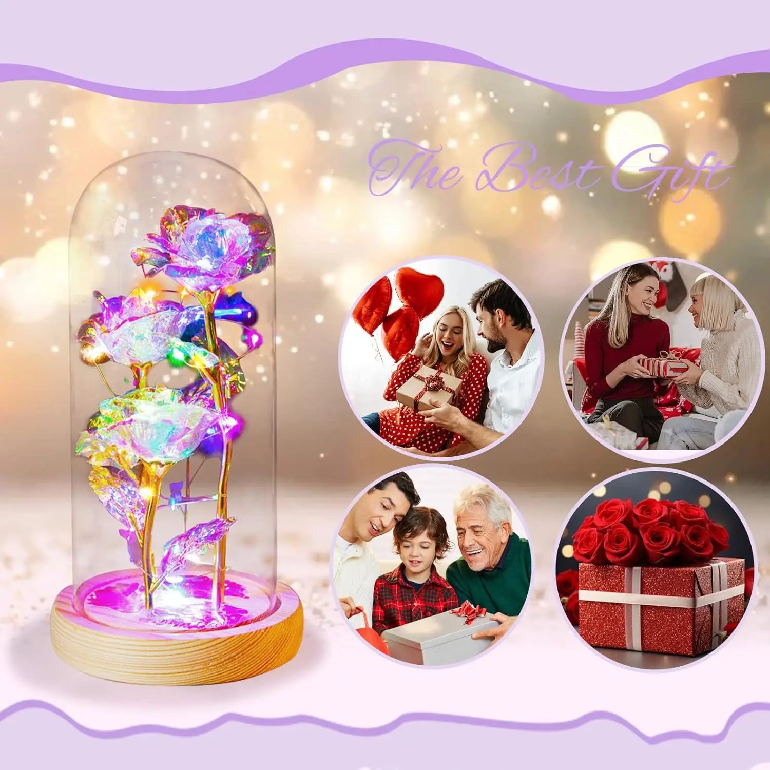 Eternal Rose with LED Light in Acrylic Cover - Valentine's & Anniversary Gift - | The Couple Corner