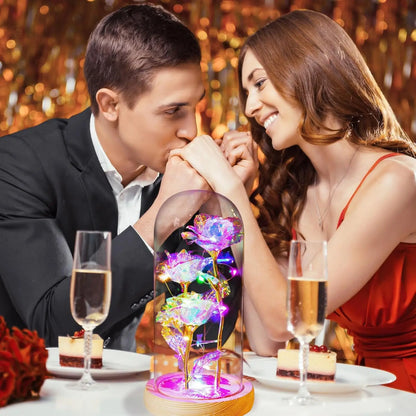 Eternal Rose with LED Light in Acrylic Cover - Valentine's & Anniversary Gift - | The Couple Corner