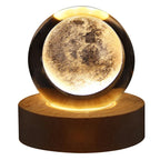 Enchanted Crystal Ball Night Light for Couples - Solar System, Saturn, or Milky Way USB Decor Lamp