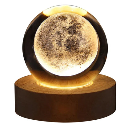 Enchanted Crystal Ball Night Light for Couples - Solar System, Saturn, or Milky Way USB Decor Lamp | The Couple Corner
