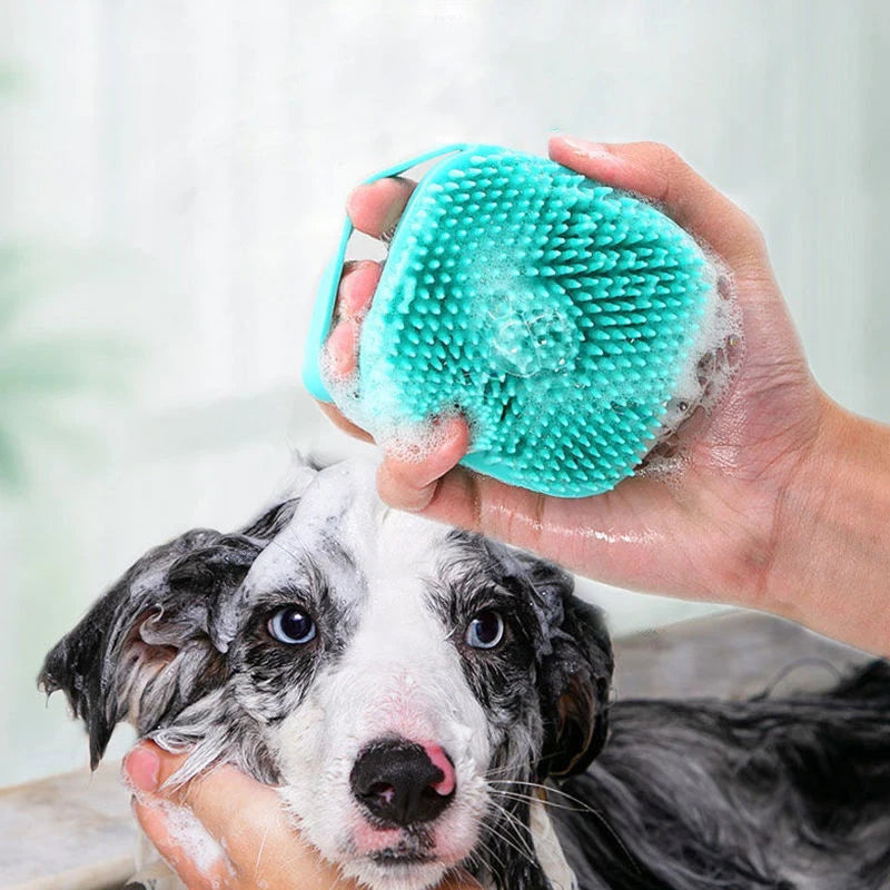 Pet Bathing Brush – Soft Silicone Massager for Dogs and Cats