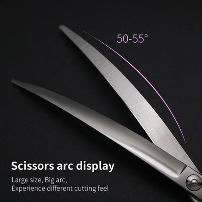 Professional Curved Dog Grooming Scissors - 50° Stainless Steel Shears 7.5"/8" | Pet Grooming Tool The Couple Corner