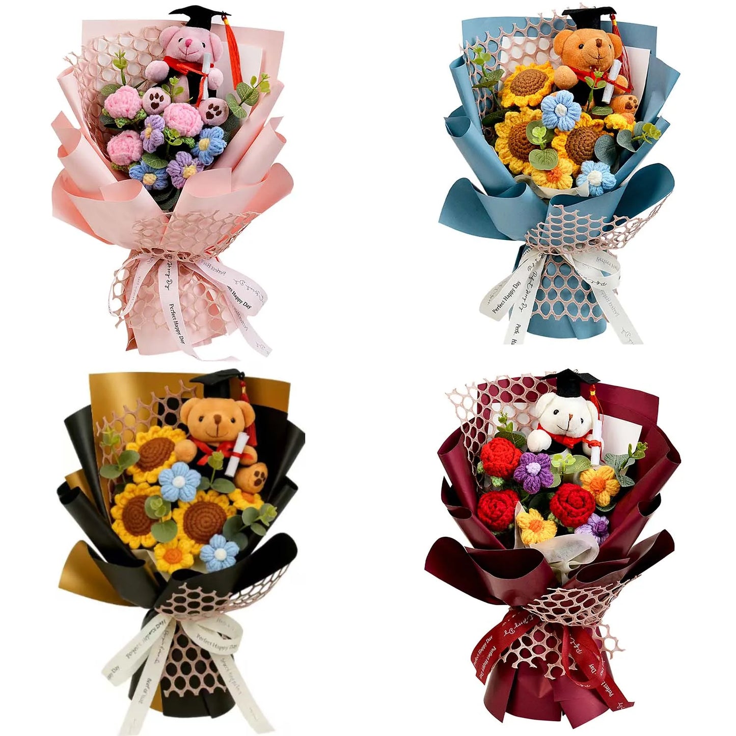 Handcrafted Crochet Sunflower Bouquet - Graduation Gift for Her | The Couple Corner