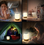3-Temperature Touch Bedside Lamp for Couples - Portable Rechargeable Night Light for Bedrooms