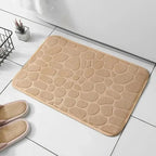 Couples' Spa Experience Mat - Embossed Pebble Bathroom Rug with Memory Foam for Shared Relaxation & Safe Moments