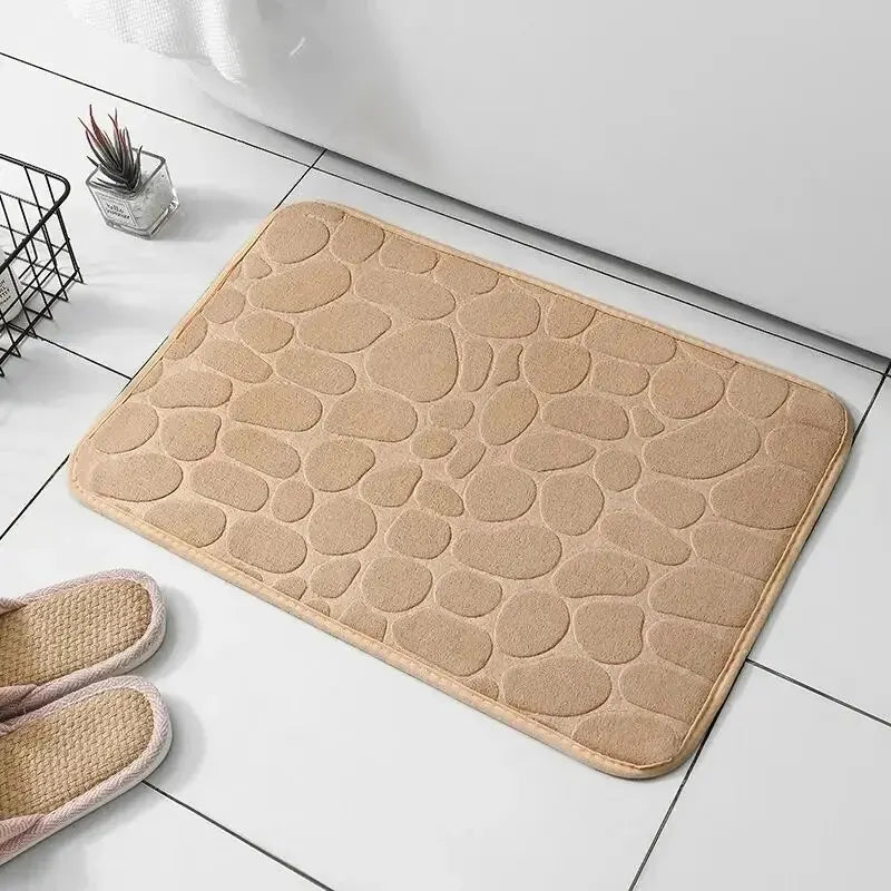 Pebble Bath Mat - Memory Foam Spa Rug for Couples' Shared Bathroom | The Couple Corner
