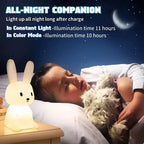 Touch-Activated Rabbit Night Light for Couples - 7-Color Changing Silicone Lamp for Bedroom Ambiance