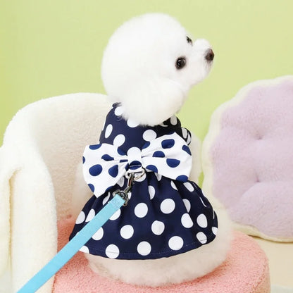 Summer Bow Knot Dog Dress - Fashionable Puppy Princess Skirt