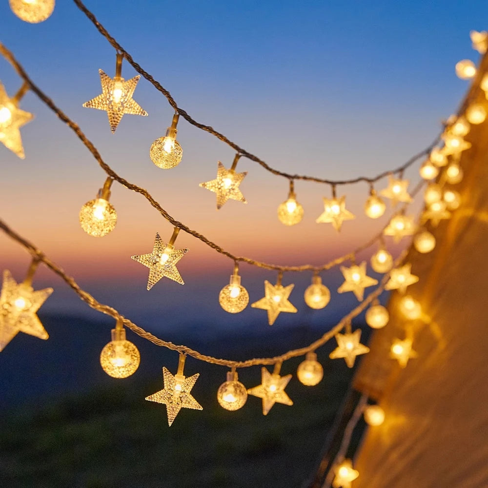 Star & Bubble Ball Fairy Lights - Battery Powered String Lights for Room & Party Decor - | The Couple Corner