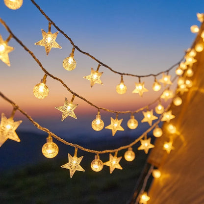 Star & Bubble Ball Fairy Lights - Battery Powered String Lights for Room & Party Decor - | The Couple Corner