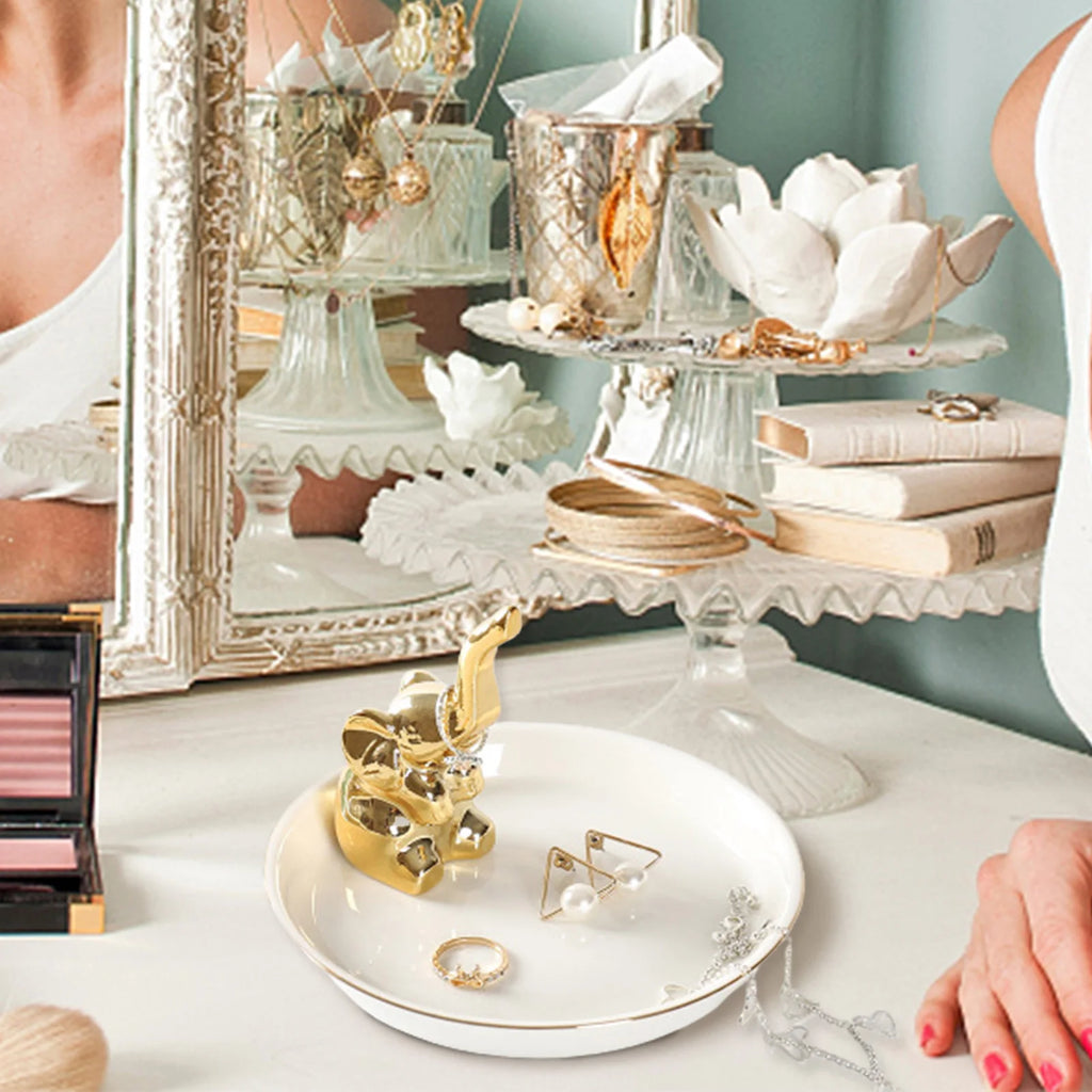 Nordic Ceramic Jewelry Tray - Cactus Ring Holder Necklace Display Plate