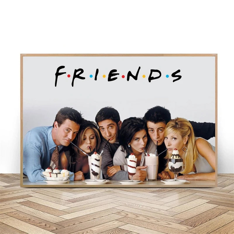Friends TV Show Canvas Art - Customizable Couples Wall Decor for Living Room & Shared Memory Displays
