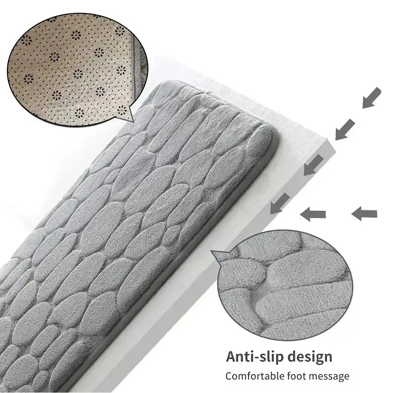 Pebble Bath Mat - Memory Foam Spa Rug for Couples' Shared Bathroom | The Couple Corner
