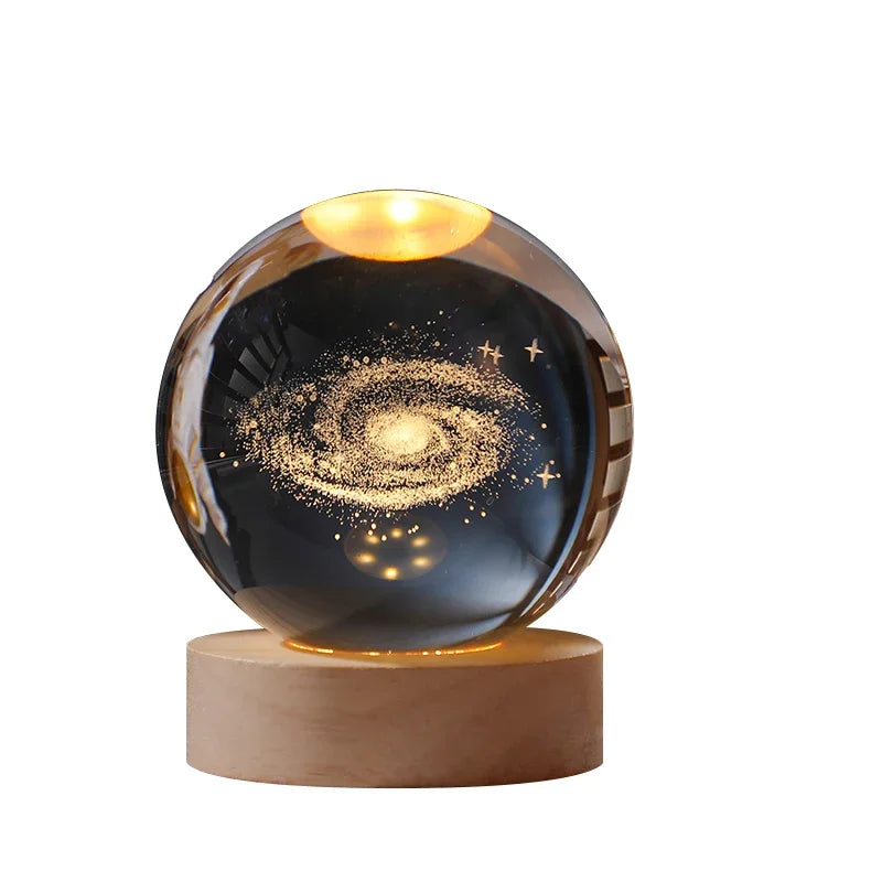 Enchanted Crystal Ball Night Light for Couples - Solar System, Saturn, or Milky Way USB Decor Lamp | The Couple Corner