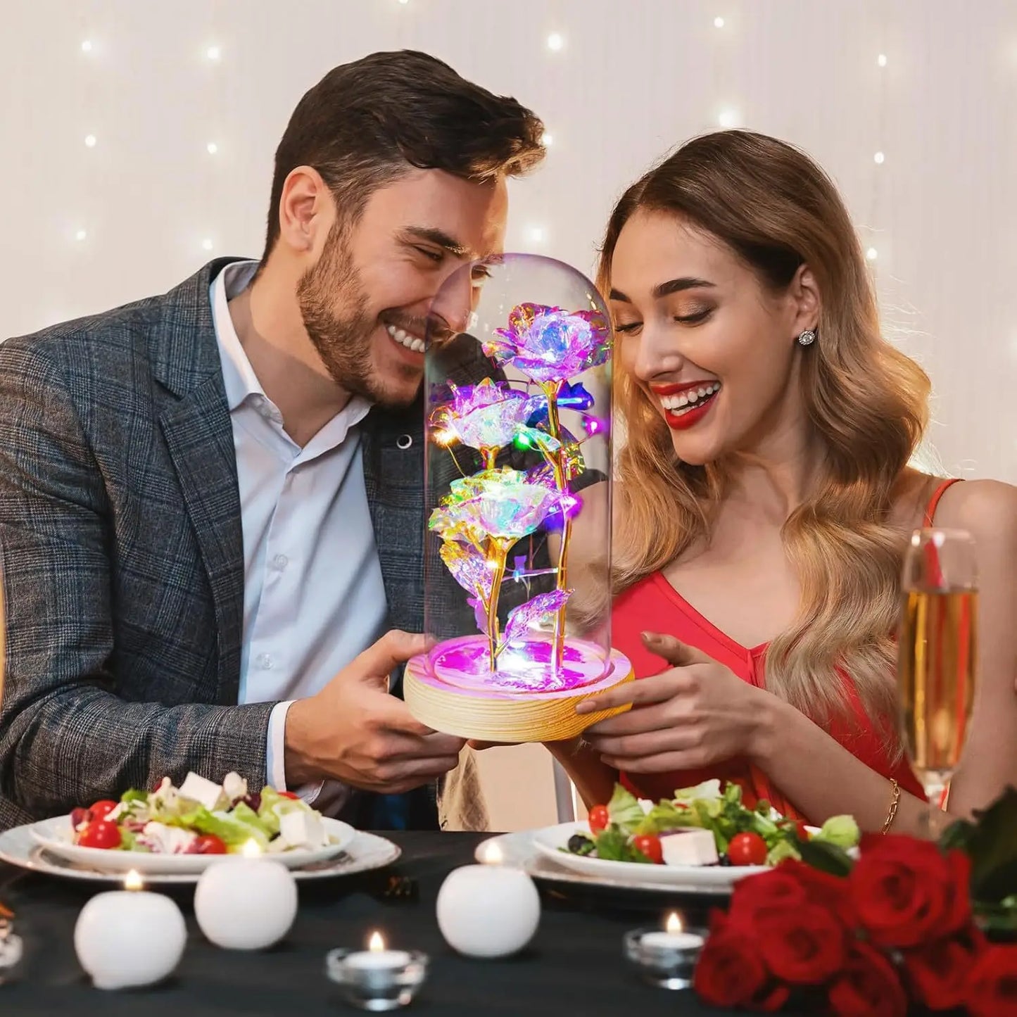 Eternal Rose with LED Light in Acrylic Cover - Valentine's & Anniversary Gift - | The Couple Corner