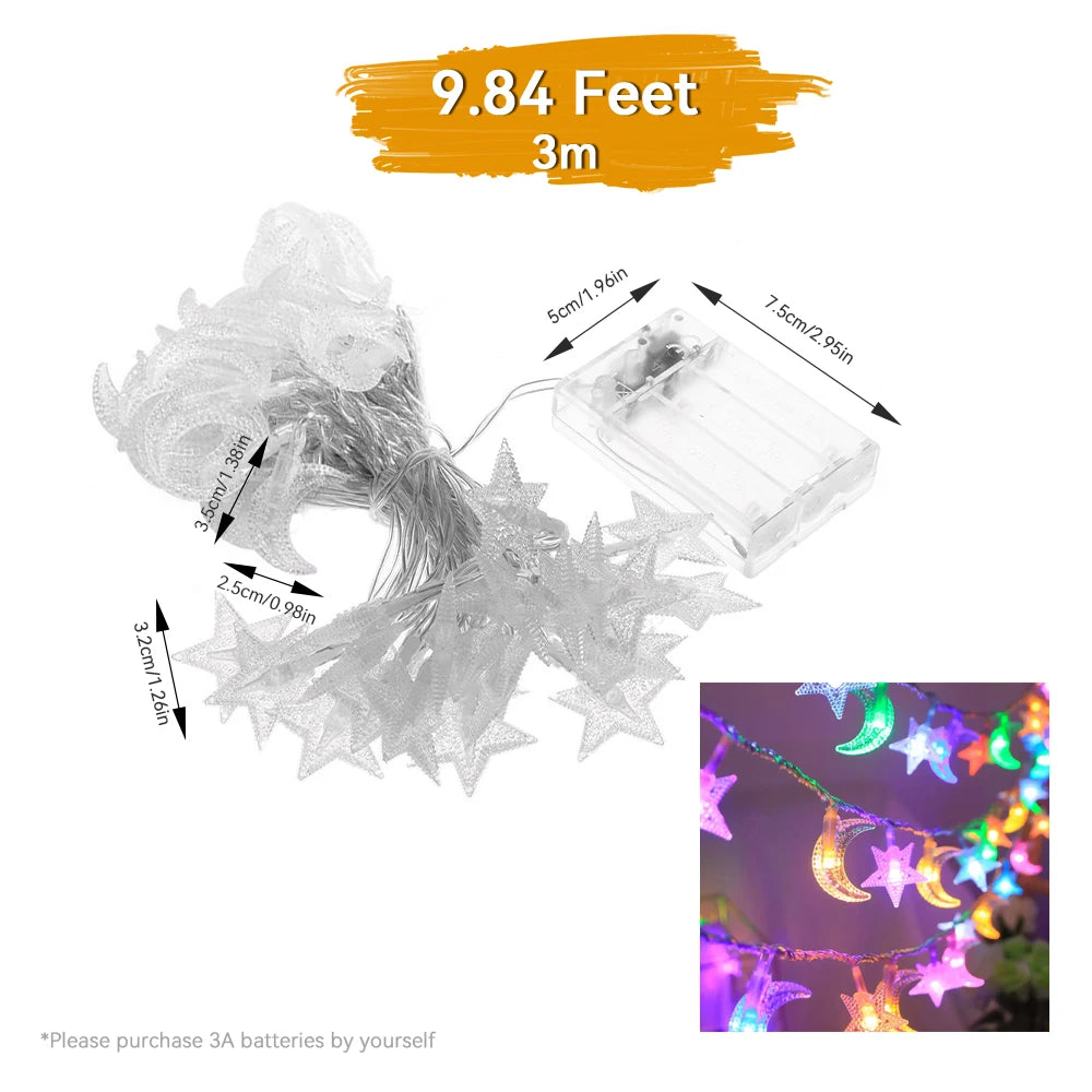 Star & Bubble Ball Fairy Lights - Battery Powered String Lights for Room & Party Decor - Color light 3M | The Couple Corner