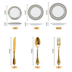 Plaid Dinner Plate - Creative Round Bone China Western Tableware