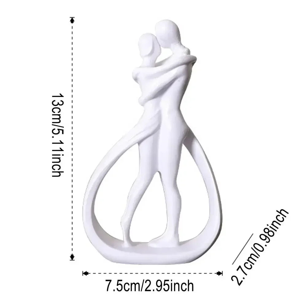 Abstract Embrace Sculpture - Modern Resin Couple Statue for Romantic Home Decor & Anniversary Gifts | The Couple Corner